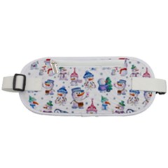 Cute Snowmen Celebrate New Year Rounded Waist Pouch by SychEva