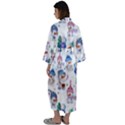 Cute Snowmen Celebrate New Year Maxi Satin Kimono View2