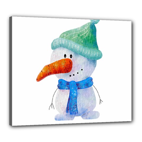 Snowman Canvas 24  X 20  (stretched) by SychEva