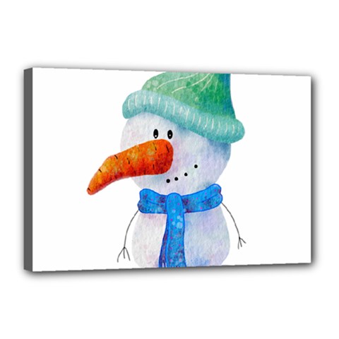 Snowman Canvas 18  X 12  (stretched)