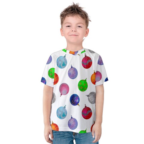 Christmas Balls Kids  Cotton Tee by SychEva