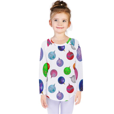 Christmas Balls Kids  Long Sleeve Tee by SychEva