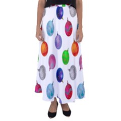 Christmas Balls Flared Maxi Skirt by SychEva