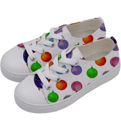 Christmas Balls Kids  Low Top Canvas Sneakers by SychEva