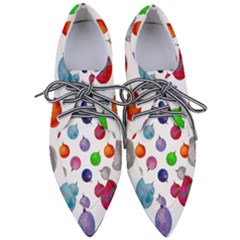 Christmas Balls Pointed Oxford Shoes by SychEva