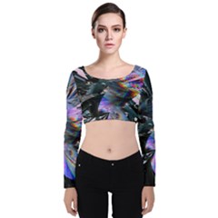 Marco Velvet Long Sleeve Crop Top by MRNStudios