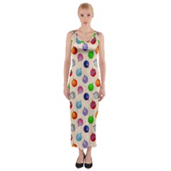 Christmas Balls Fitted Maxi Dress by SychEva