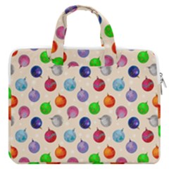 Christmas Balls Macbook Pro Double Pocket Laptop Bag by SychEva