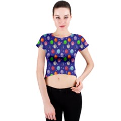 Christmas Balls Crew Neck Crop Top by SychEva