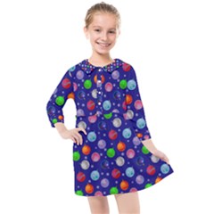 Christmas Balls Kids  Quarter Sleeve Shirt Dress by SychEva