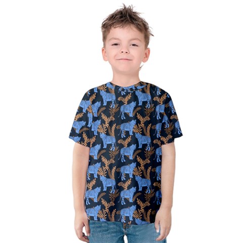 Blue Tigers Kids  Cotton Tee by SychEva