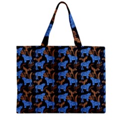 Blue Tigers Zipper Mini Tote Bag