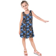Blue Tigers Kids  Sleeveless Dress by SychEva