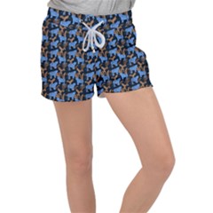 Blue Tigers Velour Lounge Shorts by SychEva