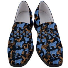 Blue Tigers Women s Chunky Heel Loafers by SychEva
