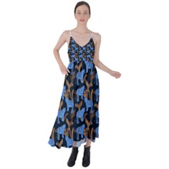 Blue Tigers Tie Back Maxi Dress