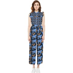 Blue Tigers Women s Frill Top Jumpsuit by SychEva