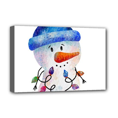 Snowman Deluxe Canvas 18  X 12  (stretched) by SychEva