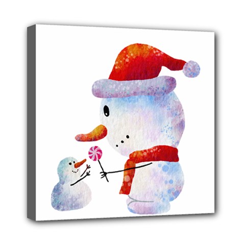 Snowman Mini Canvas 8  X 8  (stretched) by SychEva