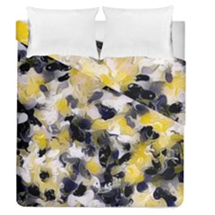 Black, Gray And Yellow Swirls  Duvet Cover Double Side (queen Size)