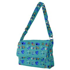 Green 50s Pattern Full Print Messenger Bag (m)