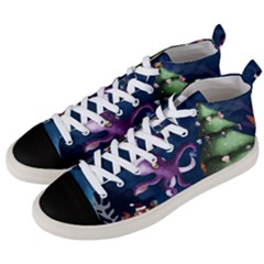 Octopus Color Men s Mid-top Canvas Sneakers by Blueketchupshop