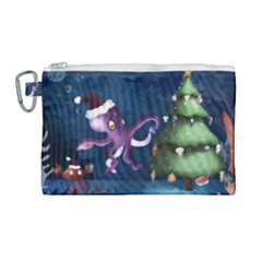 Octopus Color Canvas Cosmetic Bag (large) by Blueketchupshop