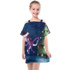 Octopus Color Kids  One Piece Chiffon Dress