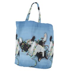 Christmas Cat Giant Grocery Tote by Blueketchupshop