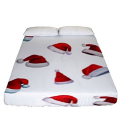 Red Christmas Hats Fitted Sheet (king Size) by SychEva