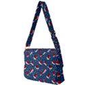 Blue Christmas Hats Full Print Messenger Bag (S) View2