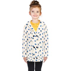 Blue Christmas Hats Kids  Double Breasted Button Coat by SychEva