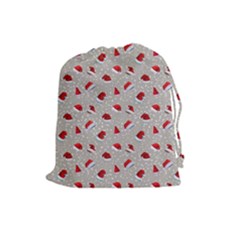 Santa Hat Drawstring Pouch (large) by SychEva