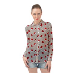 Santa Hat Long Sleeve Chiffon Shirt