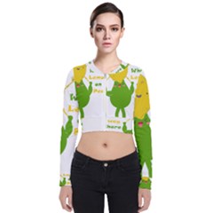 Lemon Over Pear Long Sleeve Zip Up Bomber Jacket