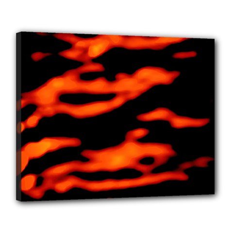 Red  Waves Abstract Series No12 Canvas 20  X 16  (stretched) by DimitriosArt