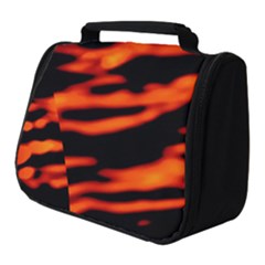 Red  Waves Abstract Series No12 Full Print Travel Pouch (small) by DimitriosArt