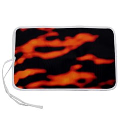 Red  Waves Abstract Series No12 Pen Storage Case (l) by DimitriosArt