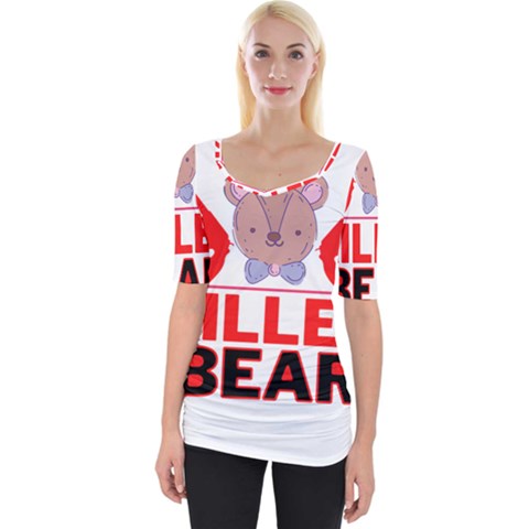 Killer Bear Wide Neckline Tee by LemonPear