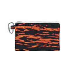 Red  Waves Abstract Series No9 Canvas Cosmetic Bag (small) by DimitriosArt
