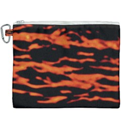 Red  Waves Abstract Series No9 Canvas Cosmetic Bag (xxxl) by DimitriosArt