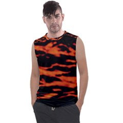 Red  Waves Abstract Series No9 Men s Regular Tank Top by DimitriosArt