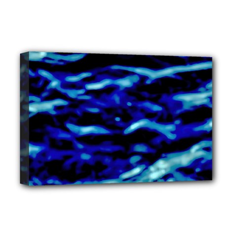 Blue Waves Abstract Series No8 Deluxe Canvas 18  x 12  (Stretched)