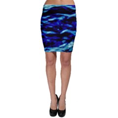 Blue Waves Abstract Series No8 Bodycon Skirt