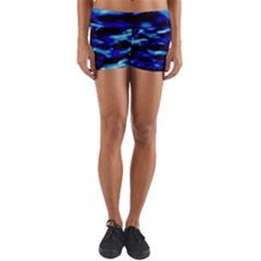 Blue Waves Abstract Series No8 Yoga Shorts