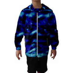 Blue Waves Abstract Series No8 Kids  Hooded Windbreaker