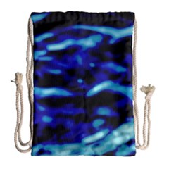 Blue Waves Abstract Series No8 Drawstring Bag (Large)