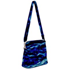 Blue Waves Abstract Series No8 Zipper Messenger Bag