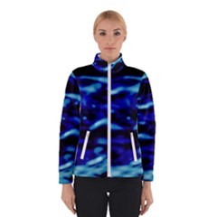 Blue Waves Abstract Series No8 Women s Bomber Jacket