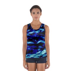 Blue Waves Abstract Series No8 Sport Tank Top  by DimitriosArt